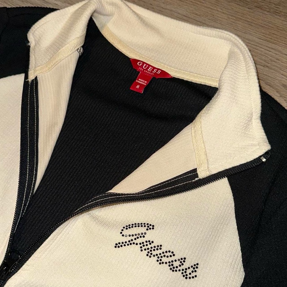 Guess Color Block Zip-Up Sweater - image 7